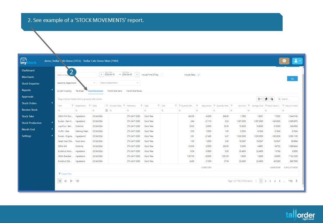 TallOrder Stock Movement Reports - Slide 2